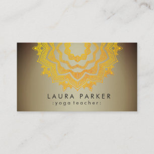 Cartão De Visita Meditação Holística de Mandala Lotus Flower Yoga