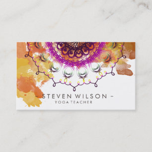 Cartão De Visita Meditação Mandala Damask Yoga Massagem Holística