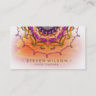 Cartão De Visita Meditação Mandala Damask Yoga Massagem Holística