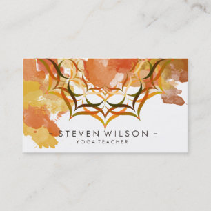 Cartão De Visita Meditação Mandala Damask Yoga Massagem Holística