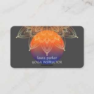 Cartão De Visita Meditação Mandala Yoga Curando Lotus Boho