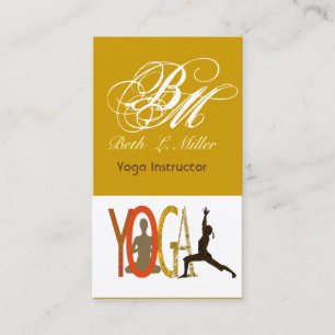 Cartão De Visita Meditação Monogrammed do instrutor do ajustado d
