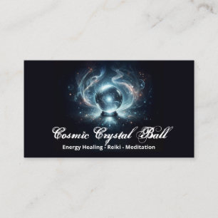 Cartão De Visita Meditação Reiki de Energia da Bola de Cristal Pret