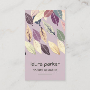 Cartão De Visita Meditação Yoga de Arte Seca de Folha