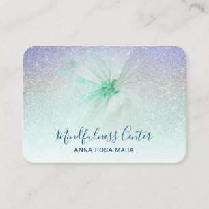 Cartão De Visita *~* Meditação Yoga Glitter QR Reiki Flor Floral