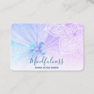 Cartão De Visita *~* Meditação Yoga Mandala Reiki Floral Glitter