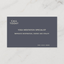 Cartão De Visita Meditação Yoga Minimalista Indigo Ivory