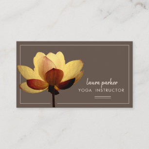 Cartão De Visita Meditação Zen Vintage com instrutor de Lotus Yoga