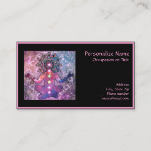 Cartão De Visita Meditação Zen Yoga Lotus Chakra