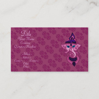 Cartão De Visita Mehndi Ganesha (Rosa)