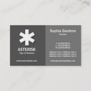 Cartão De Visita Meia e meia (asterisco)- Sombras de Cinza