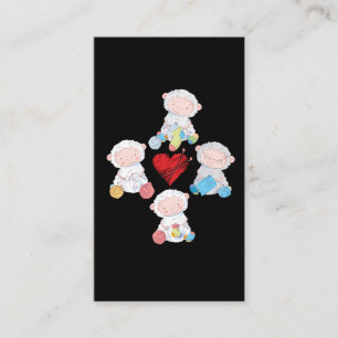 Cartão De Visita Meias de tricô de ovelha, de crochê, avó