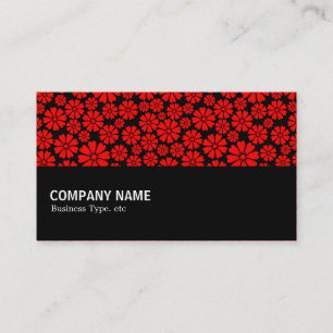 Cartão De Visita Meio caminho - 8 Pétalas - Vermelho em Preto