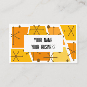 Cartão De Visita Meio século Moderno Arte Pop Laranja