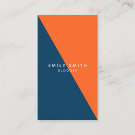 Cartão De Visita Meios azuis e alaranjados abstratos do Social do