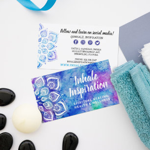 Cartão De Visita Meios metafísicos do Social da ioga da mandala da