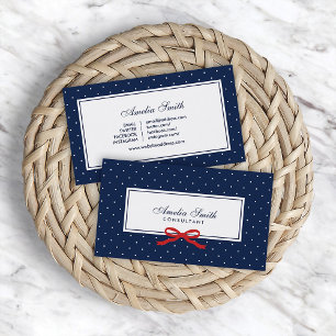 Cartão De Visita Meios vermelhos do Social da fita das bolinhas