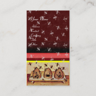 Cartão De Visita MEL-ABELHA, APOSTO, vermelho