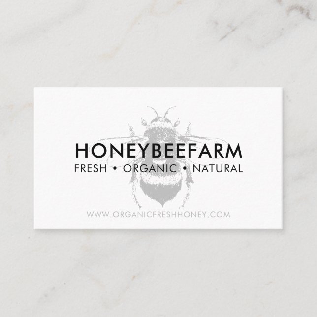 Cartão De Visita Mel Apiary de Abelhas Simples Limpo (Frente)