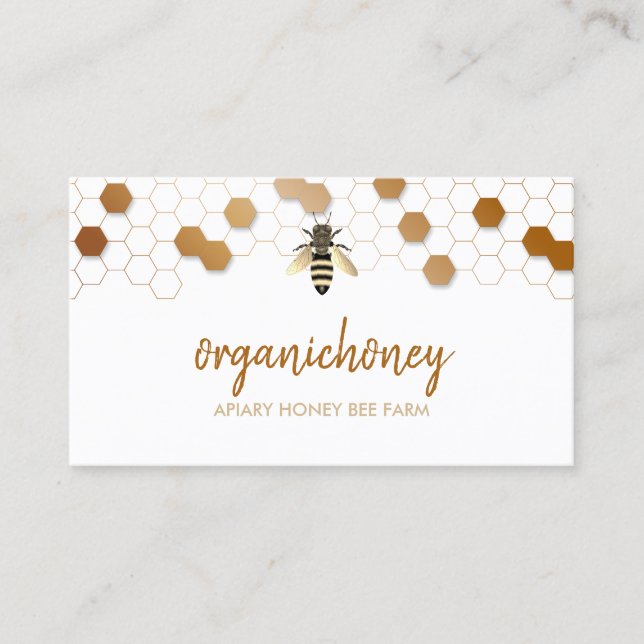 Cartão De Visita Mel Pura Raw Abelha Apiária (Frente)