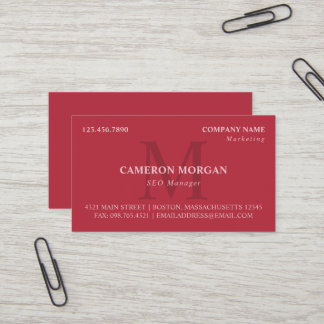 Cartão De Visita Melancia Red Monogramas Professional