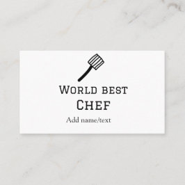 Cartão De Visita Melhor chef do mundo adicionar nome texto cozinhar