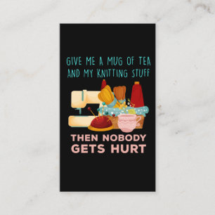 Cartão De Visita Membro da Família Comediante Engraçado Knitter T