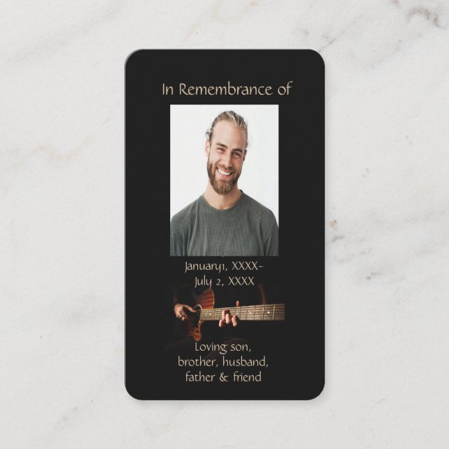 Cartão De Visita Memória Cristã Memorial Memorial Musical Guitar (Frente)