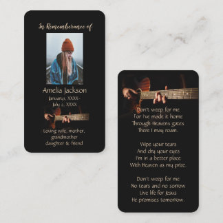 Cartão De Visita Memória Cristã Memorial Memorial Musical Guitar