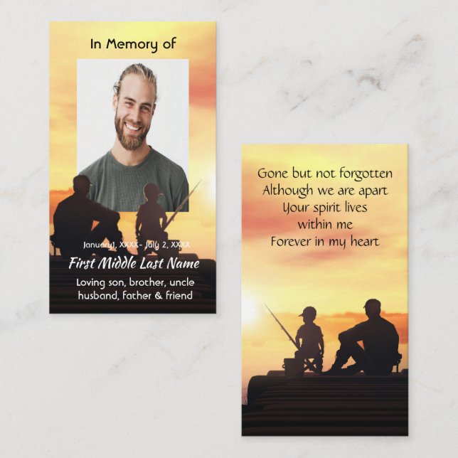 Cartão De Visita Memória Memorial Padre Filho Pescador de Pesca (Frente/Verso)