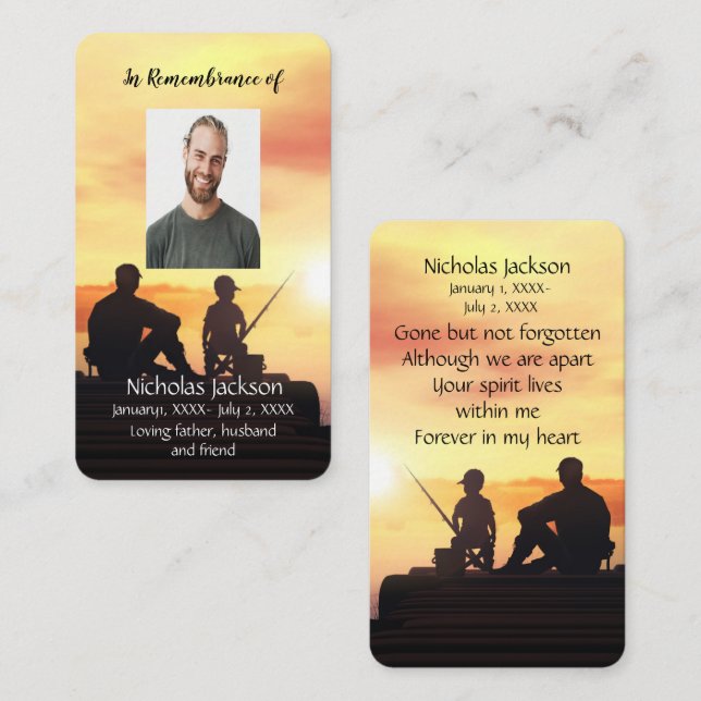 Cartão De Visita Memória Memorial Padre Filho Pescador de Pesca (Frente/Verso)