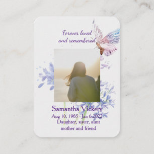 Cartão De Visita Memória Memorial Personalizada Borboleta Memorial 