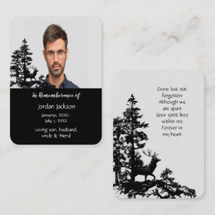 Cartão De Visita Memória Memorial Pocket Card Masculine Stag Deer