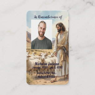 Cartão De Visita Memorial Card Jesus Shepherd Sheep