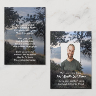 Cartão De Visita Memorial Christian  Photo Beautiful Lake Mountains