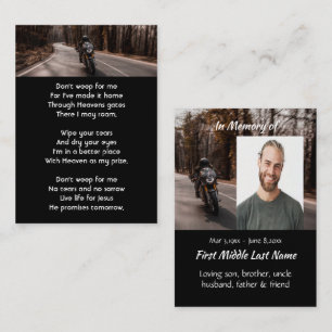 Cartão De Visita Memorial Cristão Moto Personalizado Fotografia Mot