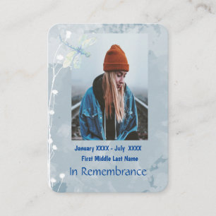 Cartão De Visita Memorial Keepape Memorial Dragonfly Flower