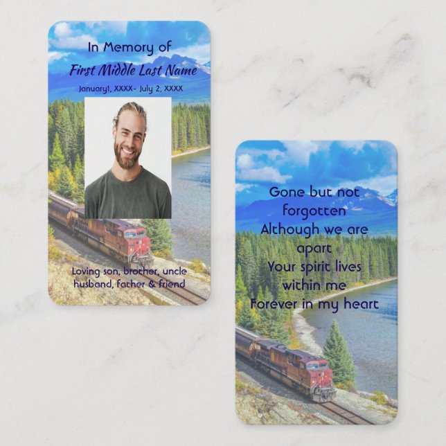 Cartão De Visita Memorial Memory Card Train Rail Tram Railway (Frente/Verso)