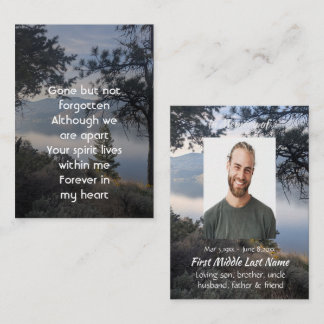 Cartão De Visita Memorial Photo  Beautiful Lake Mountains Trees