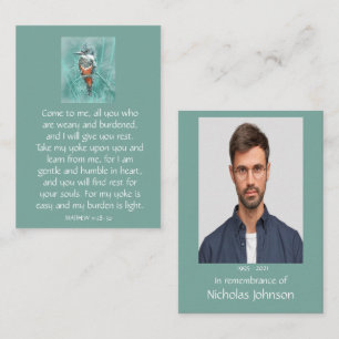 Cartão De Visita Memorial Photo Prayer Kingfisher