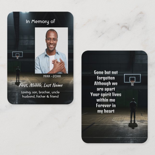 Cartão De Visita Memorial Pocket Card Basketball Game (Frente/Verso)
