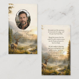 Cartão De Visita Memorial Prayer Card Deer Forest Photo Wallet