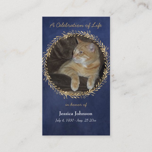 Cartão De Visita Memorial Wreath Reay Card com uma opção fotográfic (Frente)