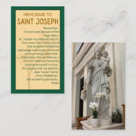 Cartão De Visita Memórias para Ruas Joseph Prayer Cards
