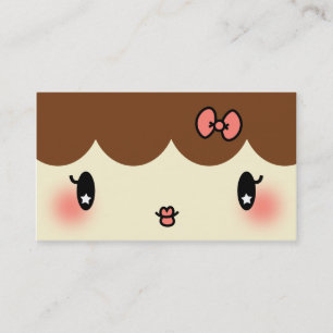 Cartão De Visita menina adorável dos desenhos animados do