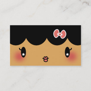 Cartão De Visita menina adorável dos desenhos animados do