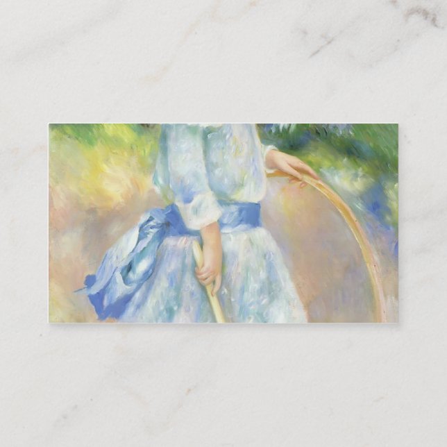 Cartão De Visita Menina de Pierre-Auguste Renoir- com uma aro (Verso)