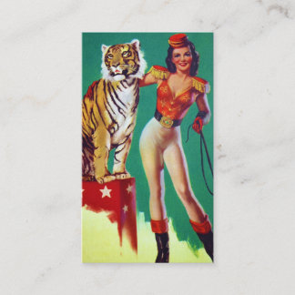Cartão De Visita Menina do Pin-Acima do instrutor do tigre