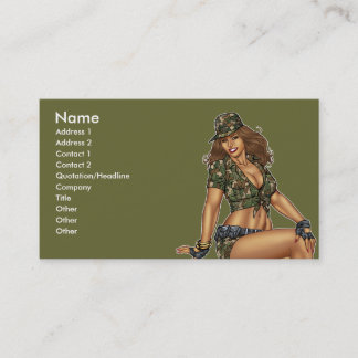 Cartão De Visita Menina do Pinup em Camo pelo Al Rio