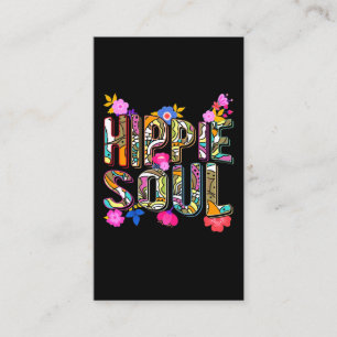 Cartão De Visita Meninas Hippie 60 anos 70 Flores Coloridas Paz